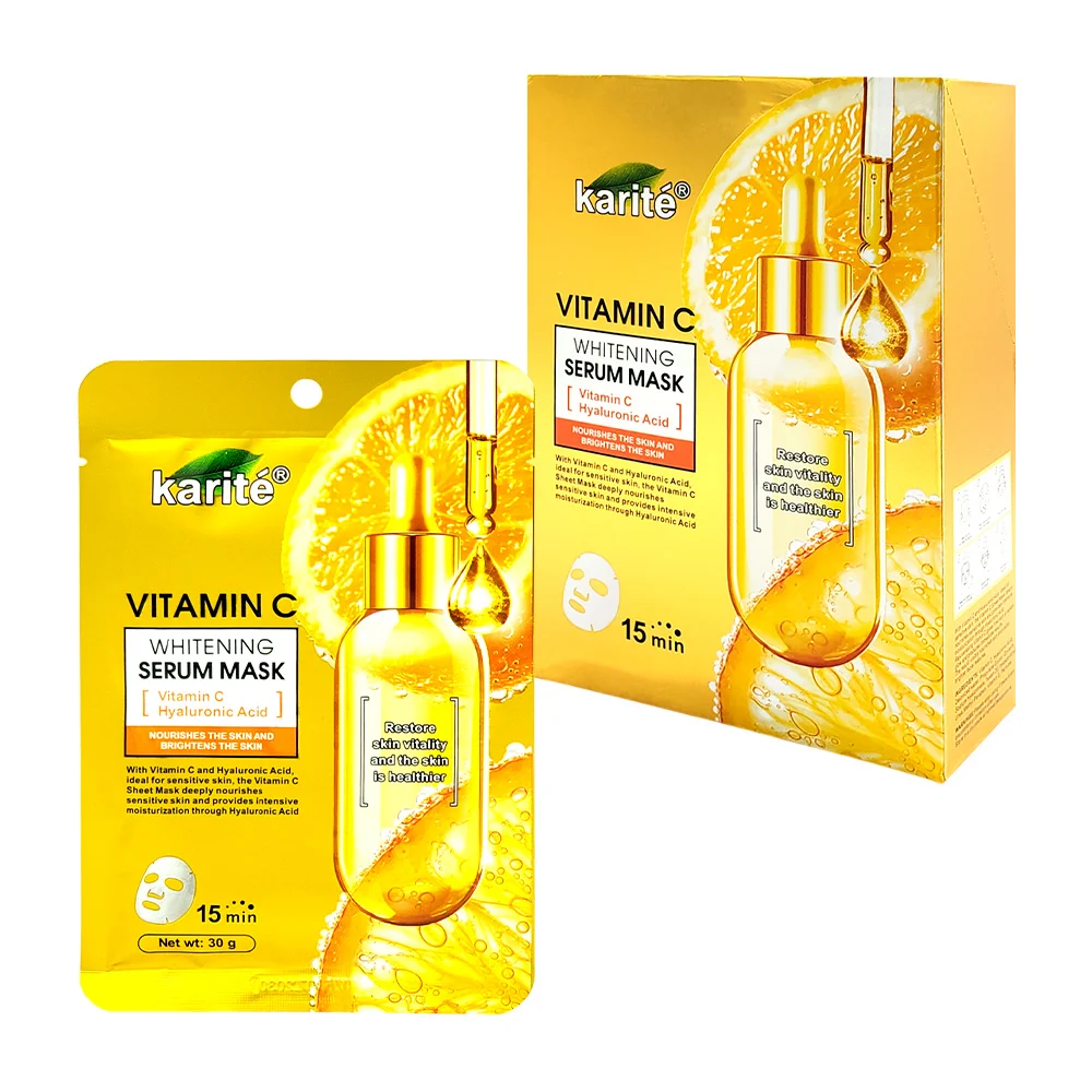 12pzas de mascarillas sérum blanqueador con ácido hialurónico + vitam…