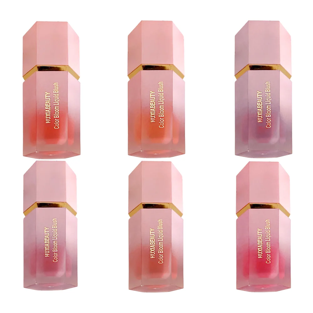 1pz blush líquido, botella hexagonal + esponja aplicadora, variedad d…