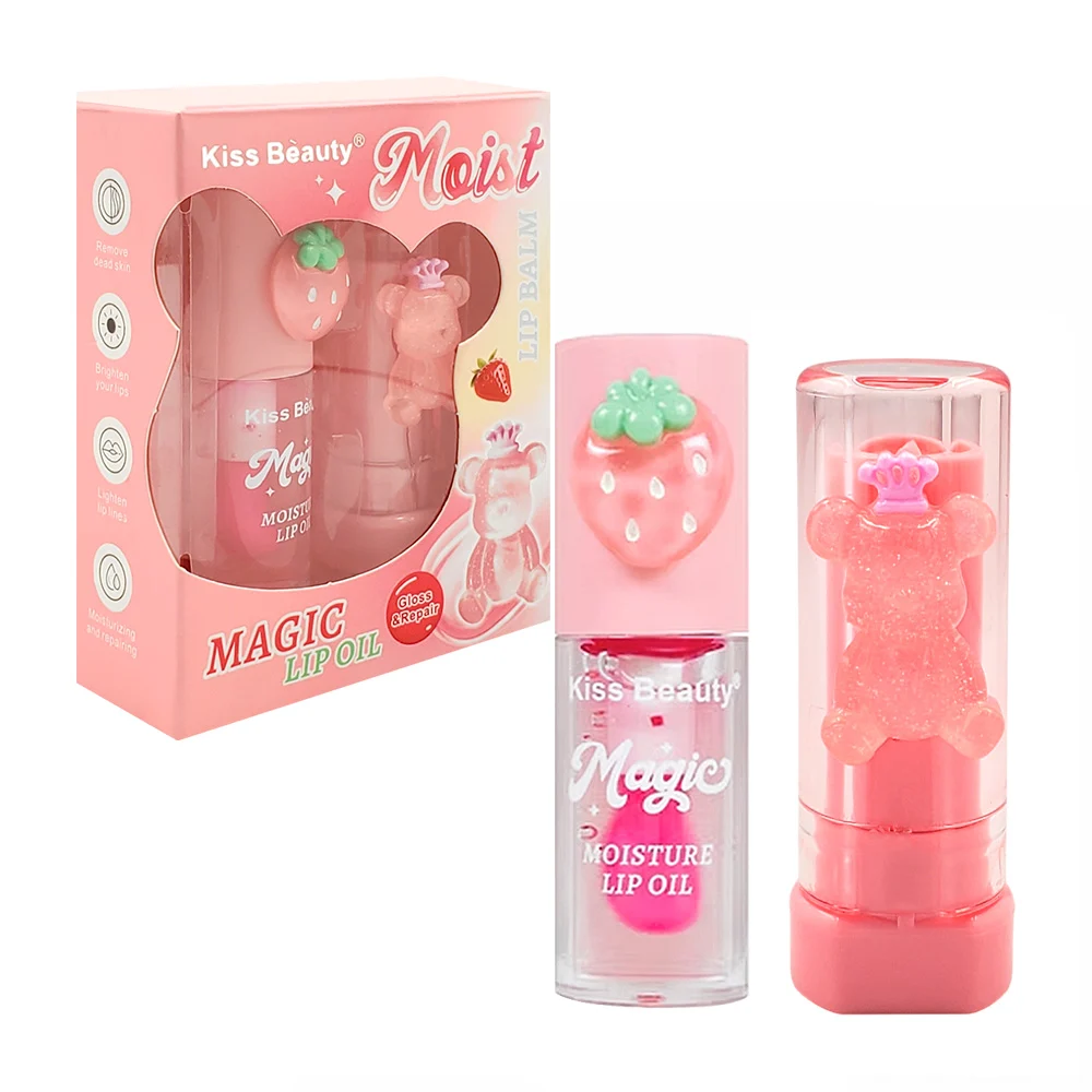 Paquete con 2 labiales mágicos, gloss humectante y labial, decoración…