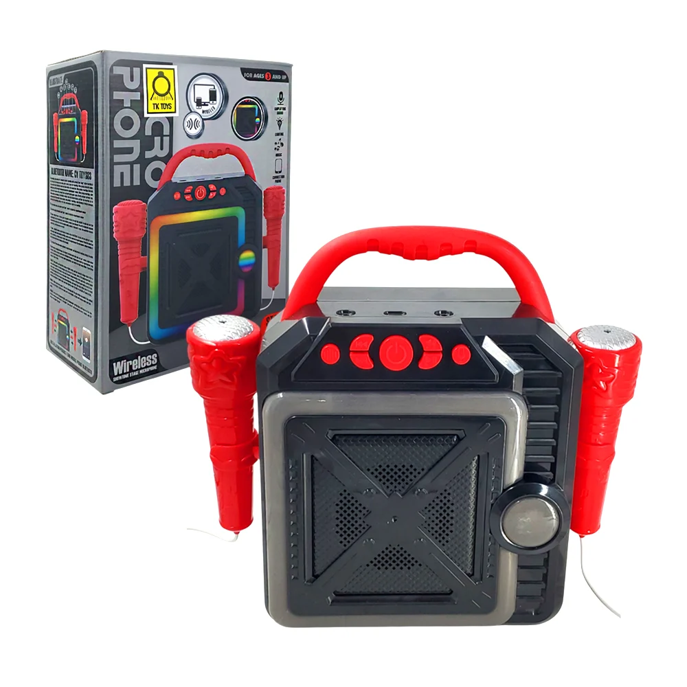 Bocina karaoke bluetooth de juguete con dos micrófonos y luces /star …