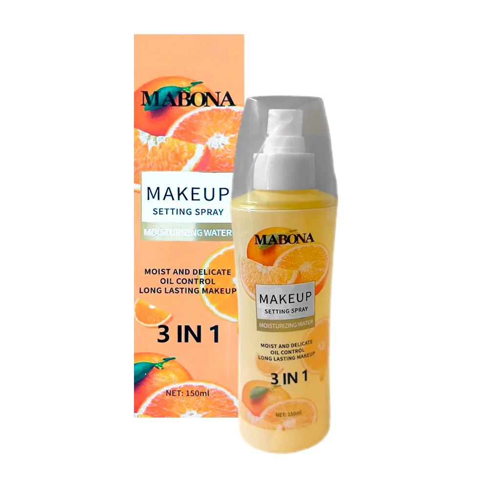 Fijador de maquillaje mabona en spray, 3 en 1 con extracto de naranja…
