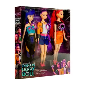 Paquete con 3 muñecas articuladas fashion happy doll con luces y músi…