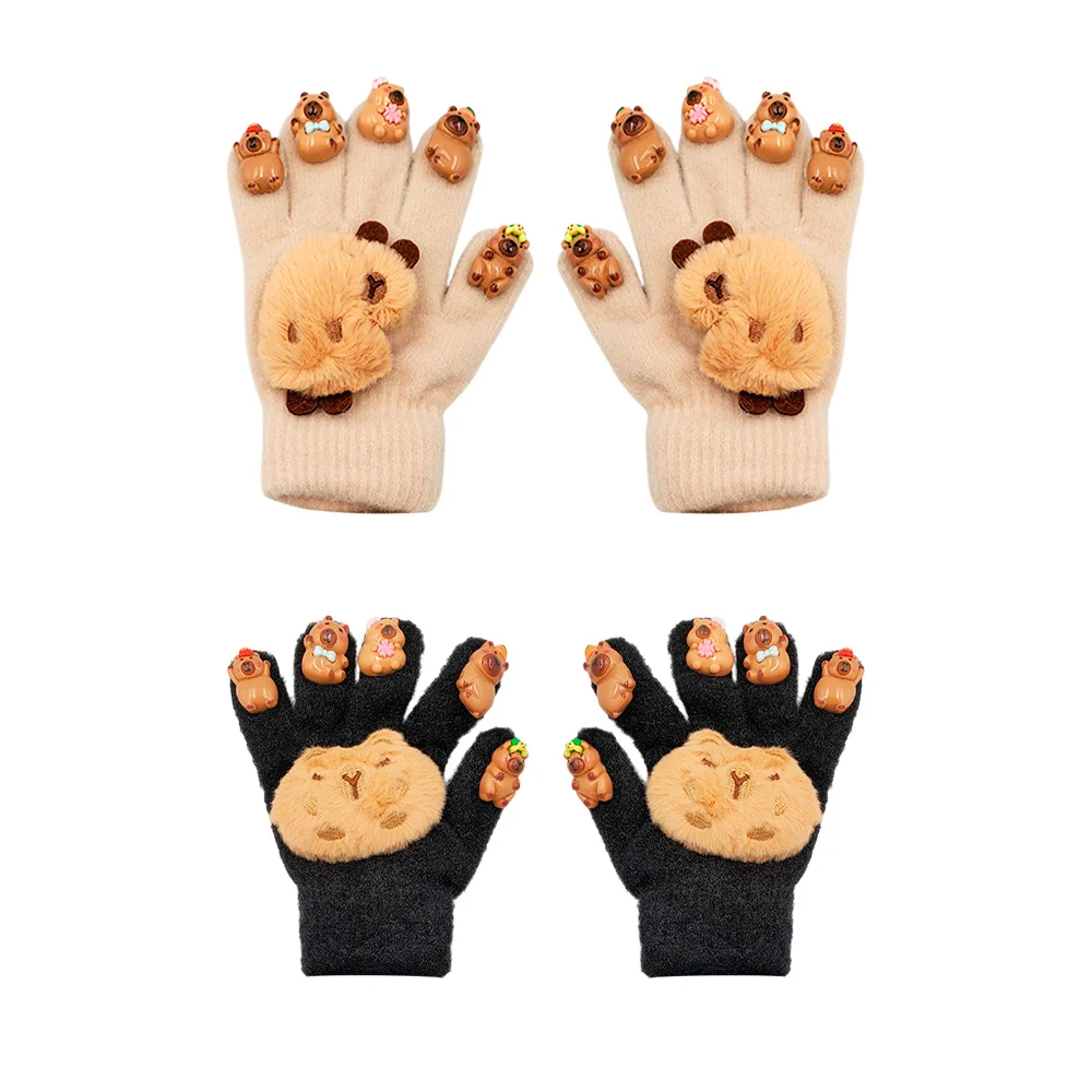 Guantes afelpados infantiles con figuras de capibara, variedad / 81470