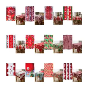 Mantel rectangular, 150x220cm, con estampado navideño, variedad de mo…