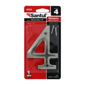 Placa metálica exterior santul de 4 pulgadas en forma de número 4 con…