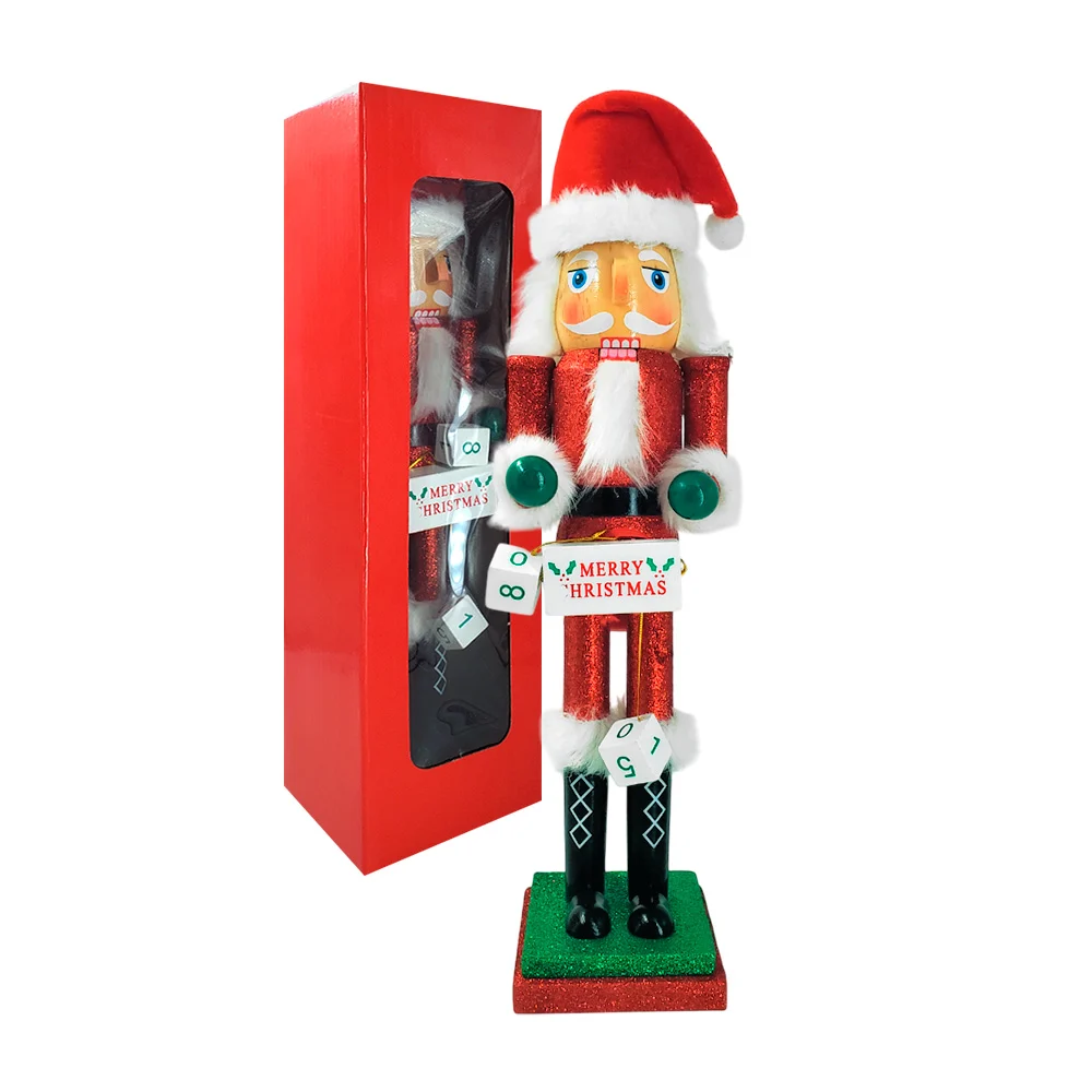 Figura decorativa, cascanueces con brillantina y calendario merry chr…