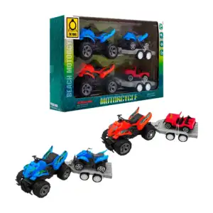 Set de 2 cuatrimotos con 2 mini vehículos, varios colores / motorcycl…