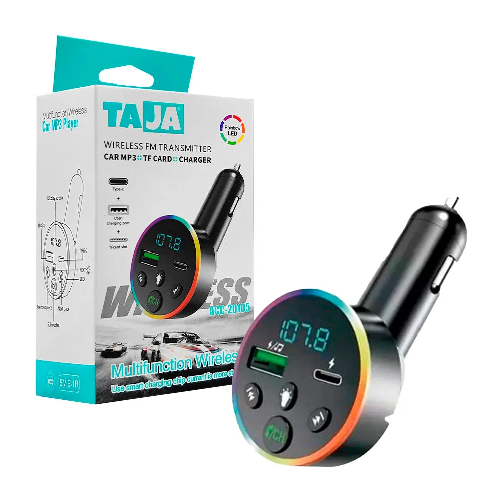 Transmisor Fm Bluetooth Auto Manos Libres Cargador, Usb, type-c, sd