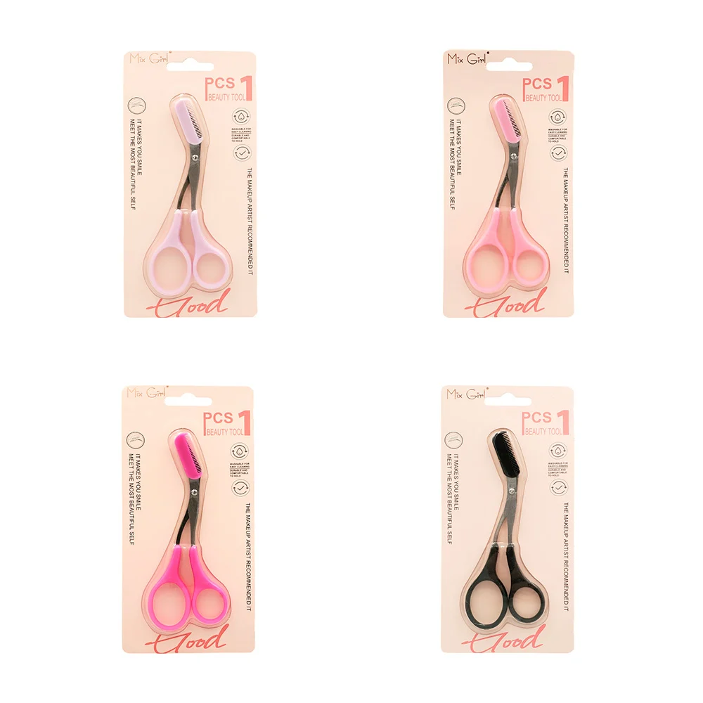 Tijeras mix girl para perfilar y definir las cejas, cepillo de goma, …