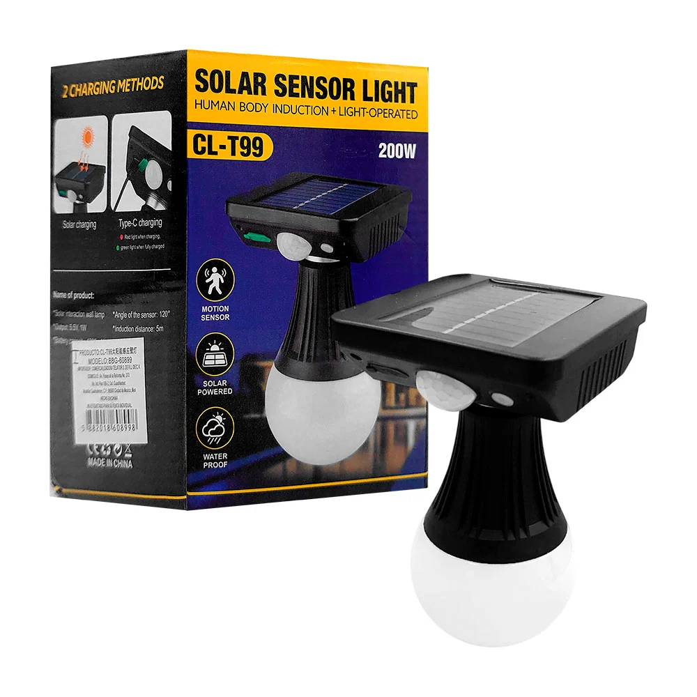 Foco solar de emergencia con sensor de movimiento, 200w / solar senso…
