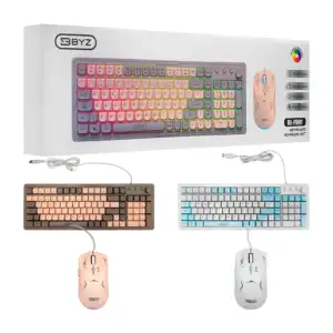 Set teclado-mouse alámbrico tipo gamer, teclas mecánicas, luz rgb, to…