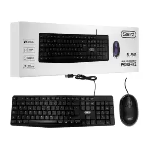 Set teclado y mouse alámbricos diseño para oficina con luz rgb