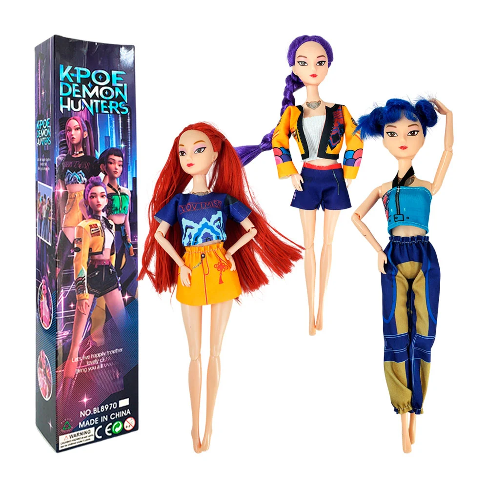 Muñeca sorpresa kpop demon hunters, articuladas, con luz y sonido + a…