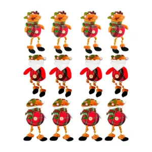 12pzas adorno colgante navideño, variedad de personajes, piernas de c…