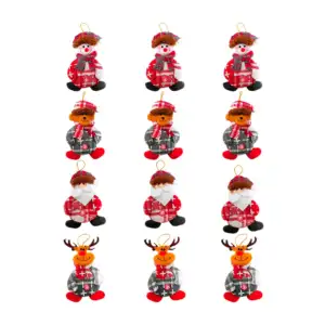 Paquete con 12 adornos colgantes navideños con diseño de personajes d…
