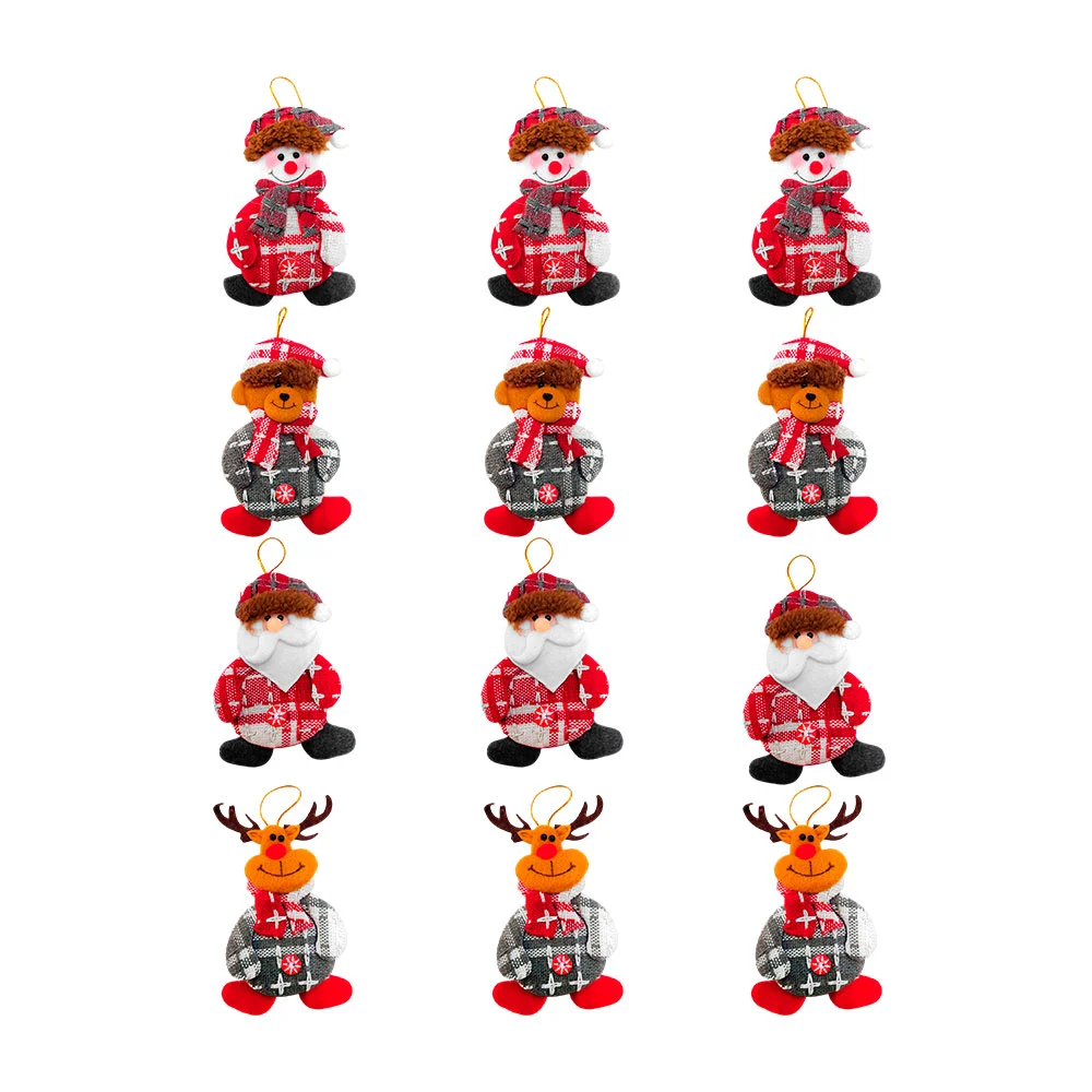Paquete con 12 adornos colgantes navideños con diseño de personajes de navidad