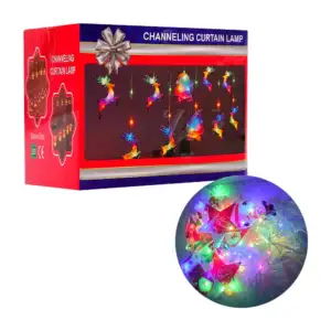 Serie luz led en forma de cascada con 10 figuras navideñas, multicolo…