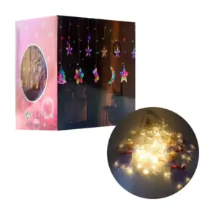 Serie de luz led con tono cálido, forma de cascada, 3m + 10 figuras á…