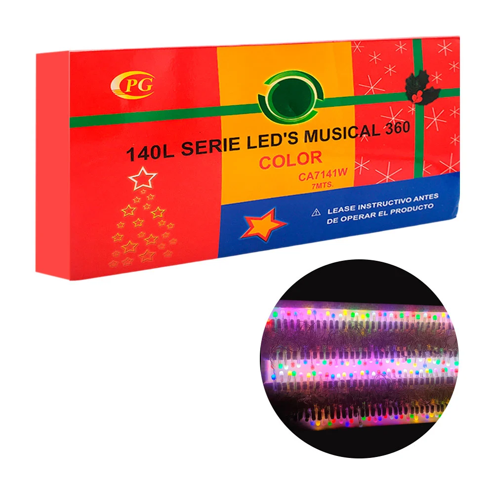 Serie decorativa músical, 140leds multicolores con iluminación 360, 7…