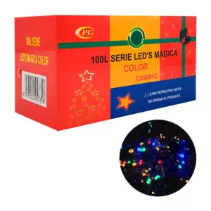 Serie mágica multicolor de 100 luces con panel solar / ca9001c