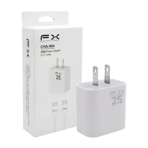 Set cubo de carga rápida + cable usb tipo, potencia de 25w / cha-904