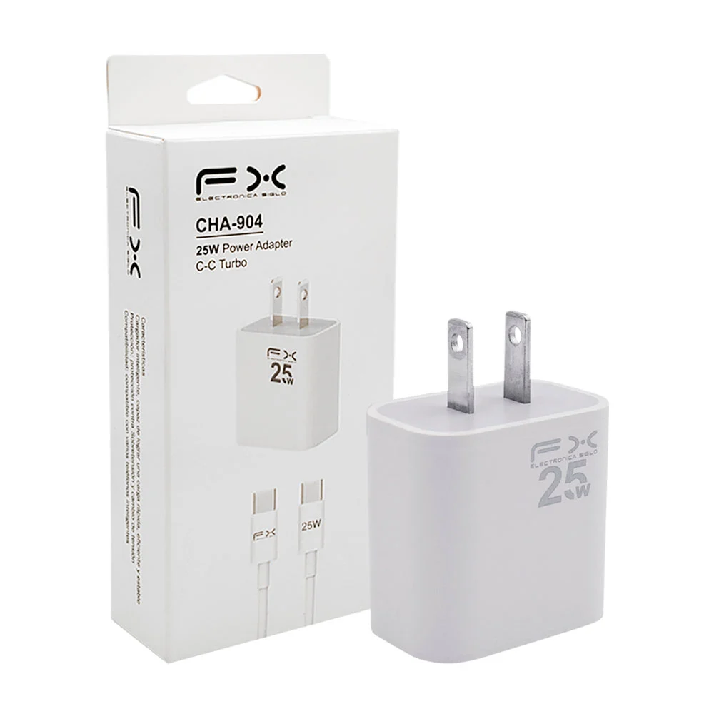 Set cubo de carga rápida + cable usb tipo, potencia de 25w / cha-904