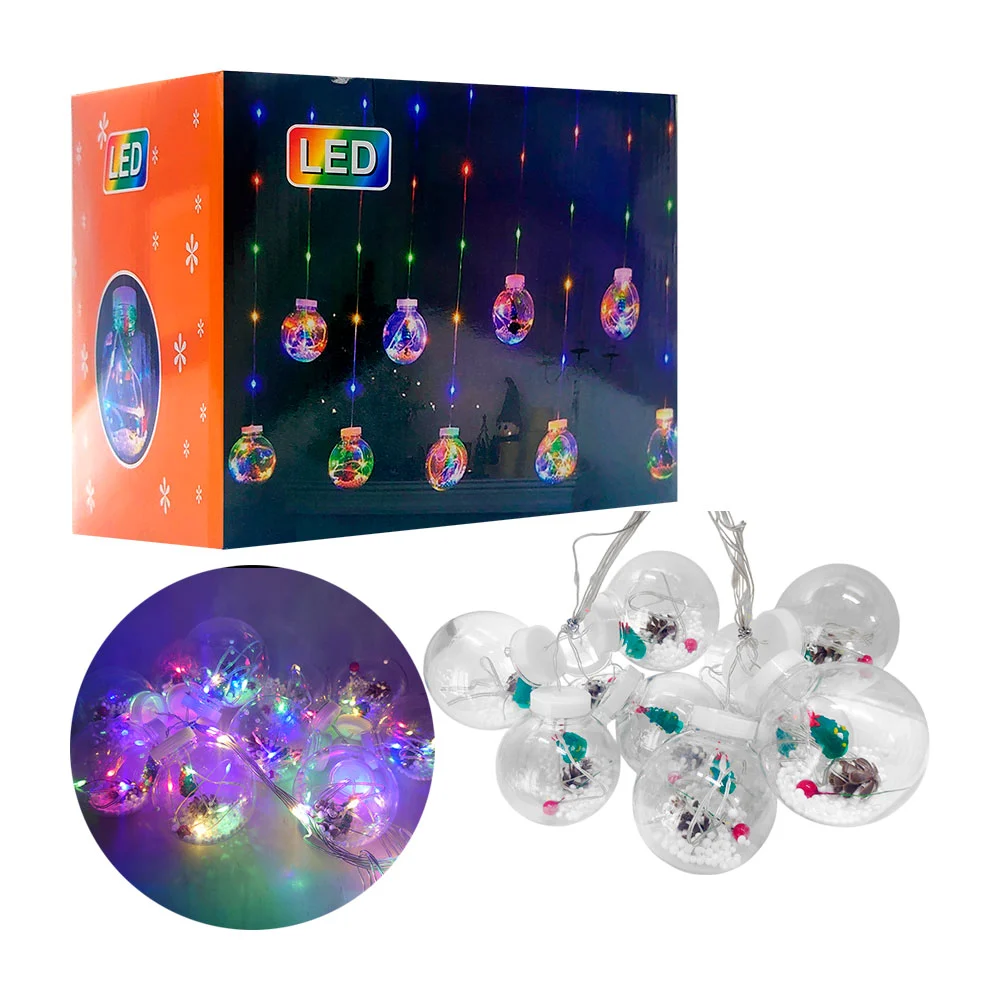 Serie de esferas transparentes con pino y decoración encapsulada, mul…