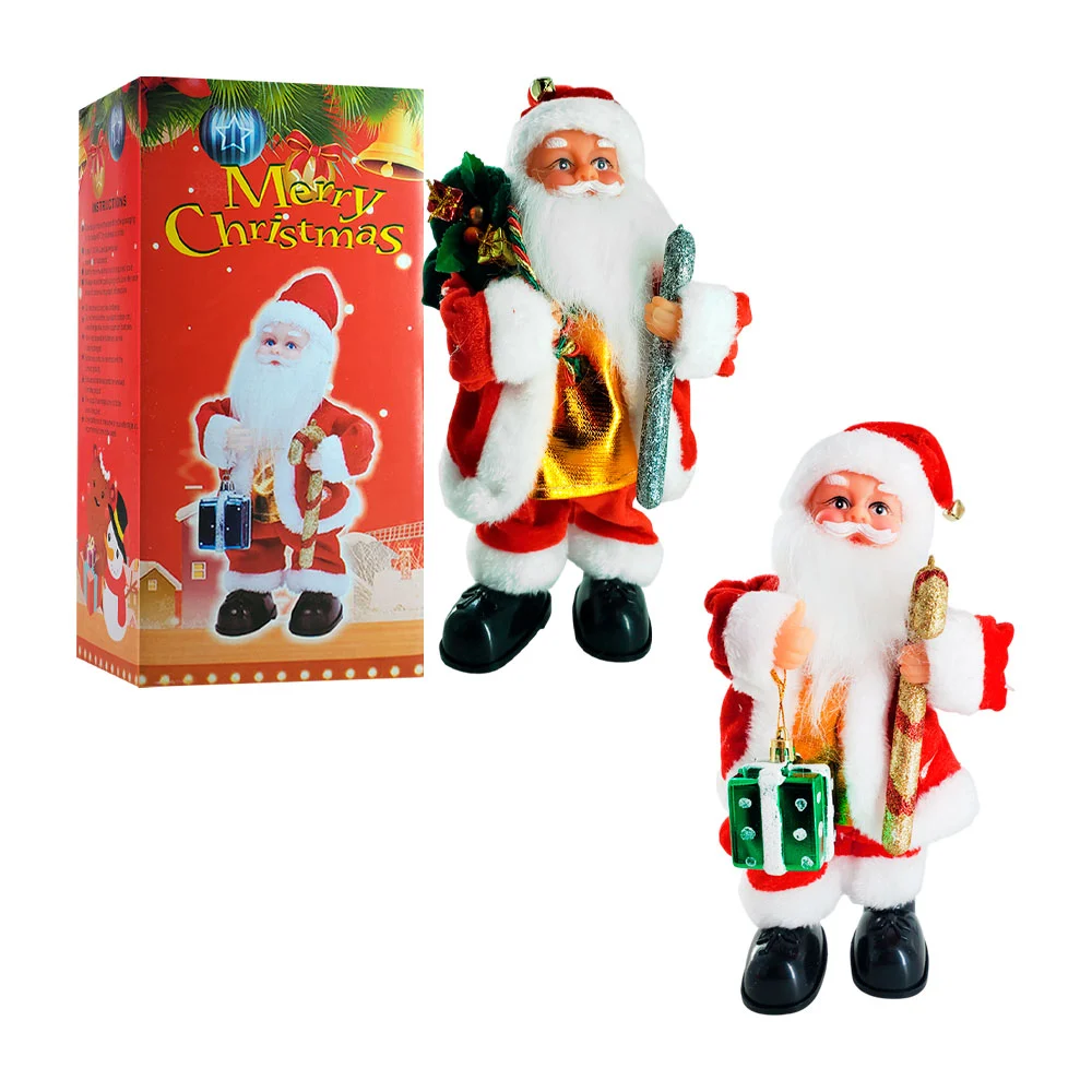 Figura decorativa afelpada de santa claus bailador, con luz y sonido,…