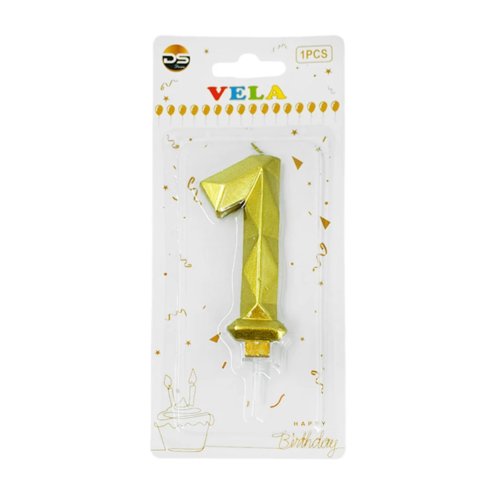 1pza Vela en efecto metálico con el no.1 para pastel de cumpleaños / …