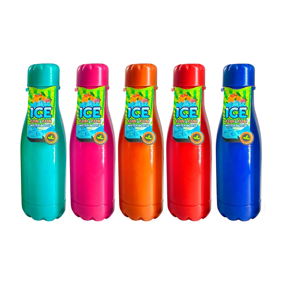 Botella ice cilíndrica con capacidad de 600 ml, colores varios + asa colgante