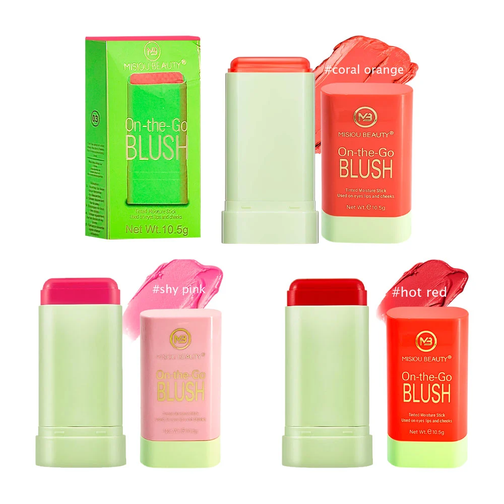 Rubor humectante en barra, misiou beauty, 10.5g, 3 tonos diferentes /…