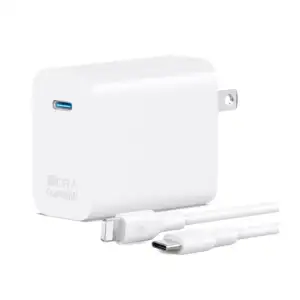 Combo cargador 1 hora, carga rápida 30w usb-c y cable tipo c a lighti…