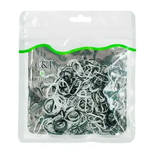 1pz paquete con 400 ligas de latex, blanca con negro / flori / g02104