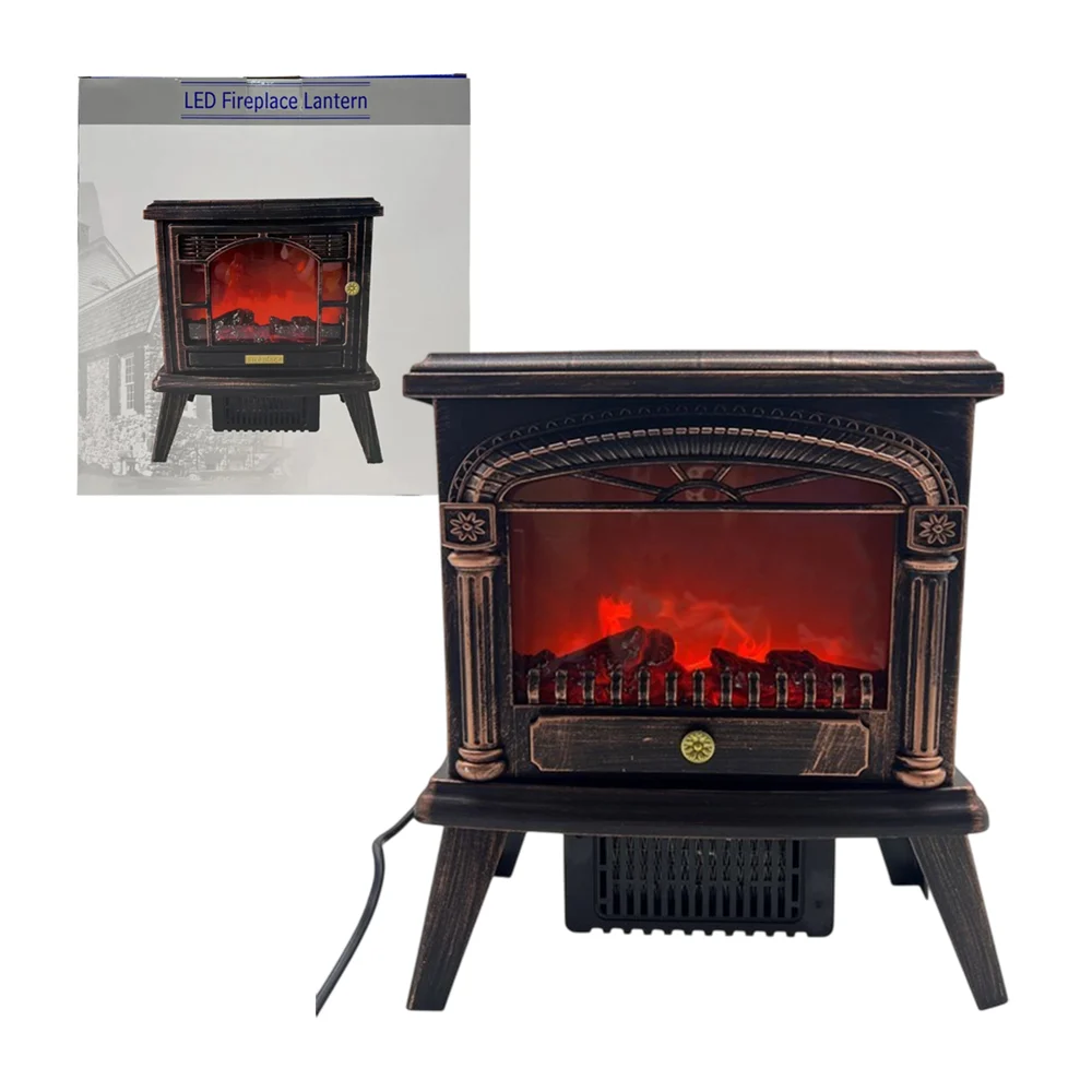 Chimenea decorativa, vintage con luz y efecto leña-fuego / he-77