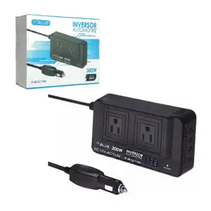 Inversor de corriente automotriz, 110v 300w, multiples puertos y pant…
