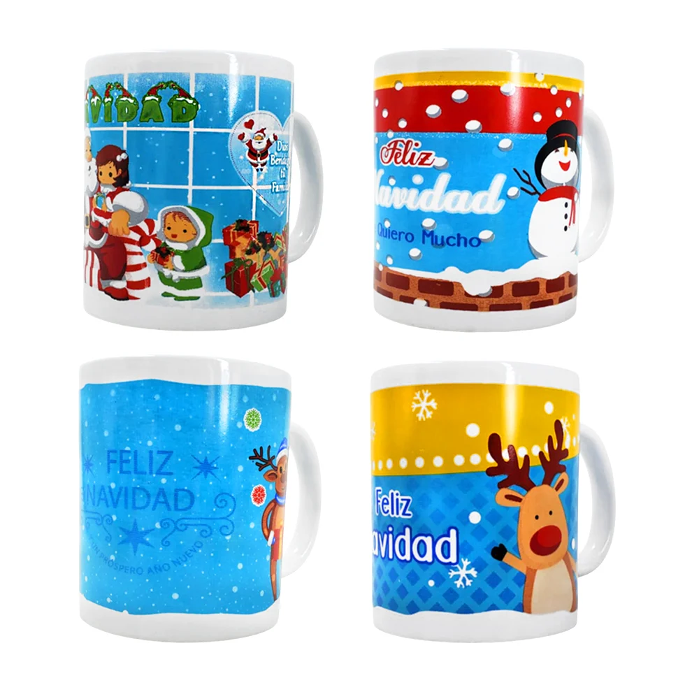 Taza de cerámica con estampado de personajes navideños y frase feliz …
