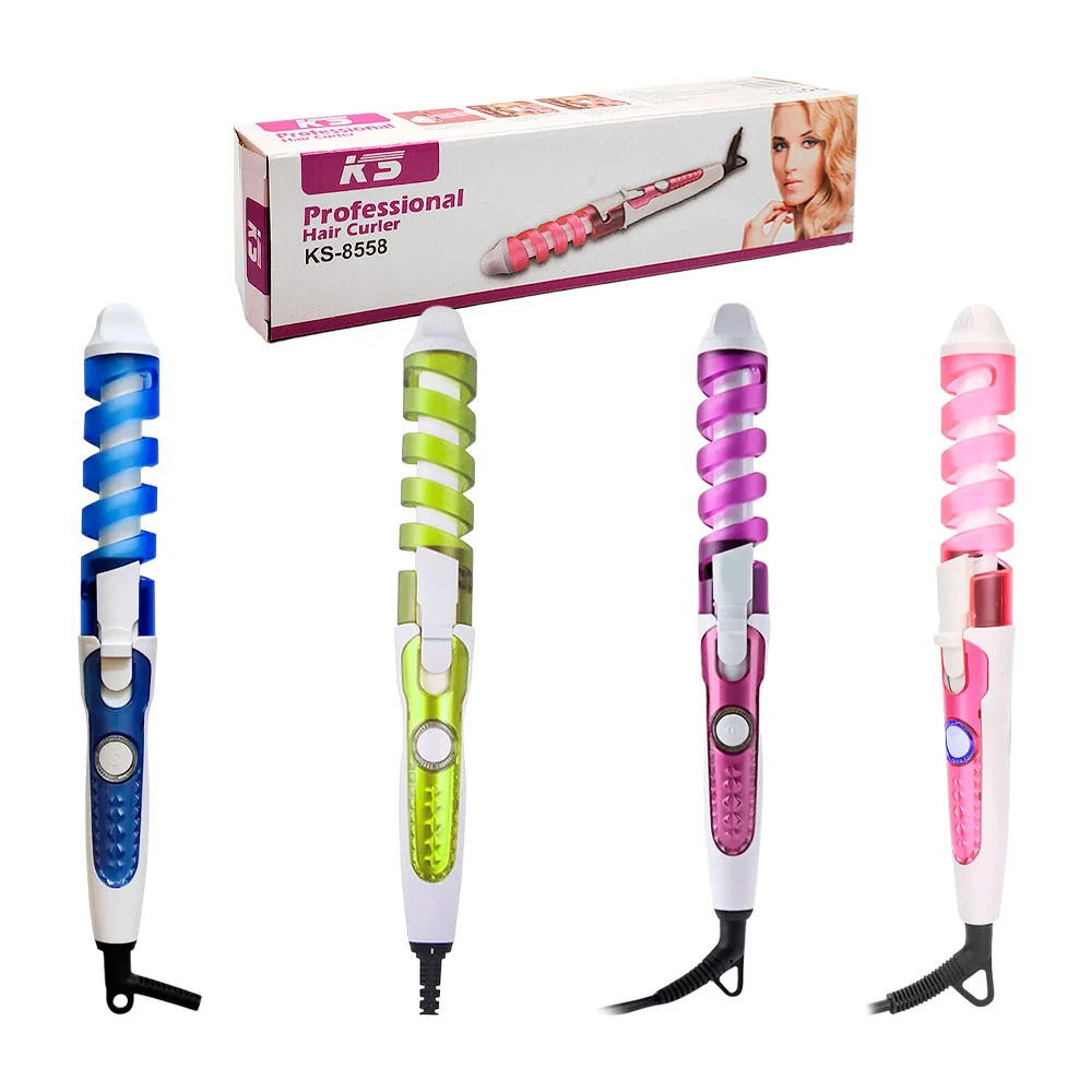 Rizadora de cabello en espiral, variedad de colores / hair curler / k…