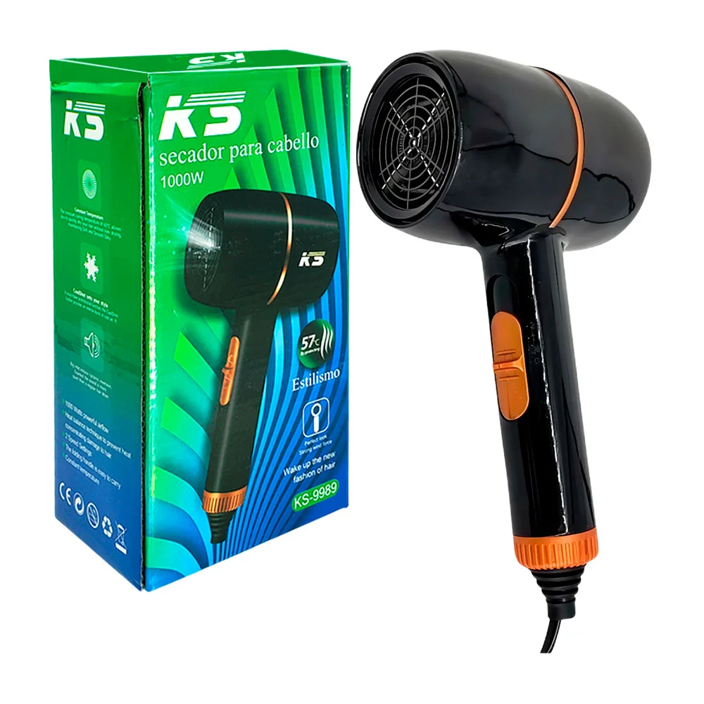 Secadora de viaje con 3 velocidades para el cabello,  1000w / ks9989
