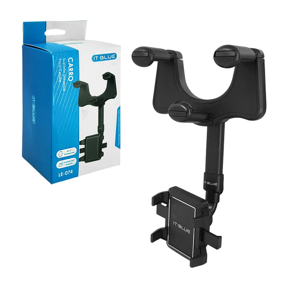 Soporte para el celular, ajustable al retrovisor, con giro 360 adapta…