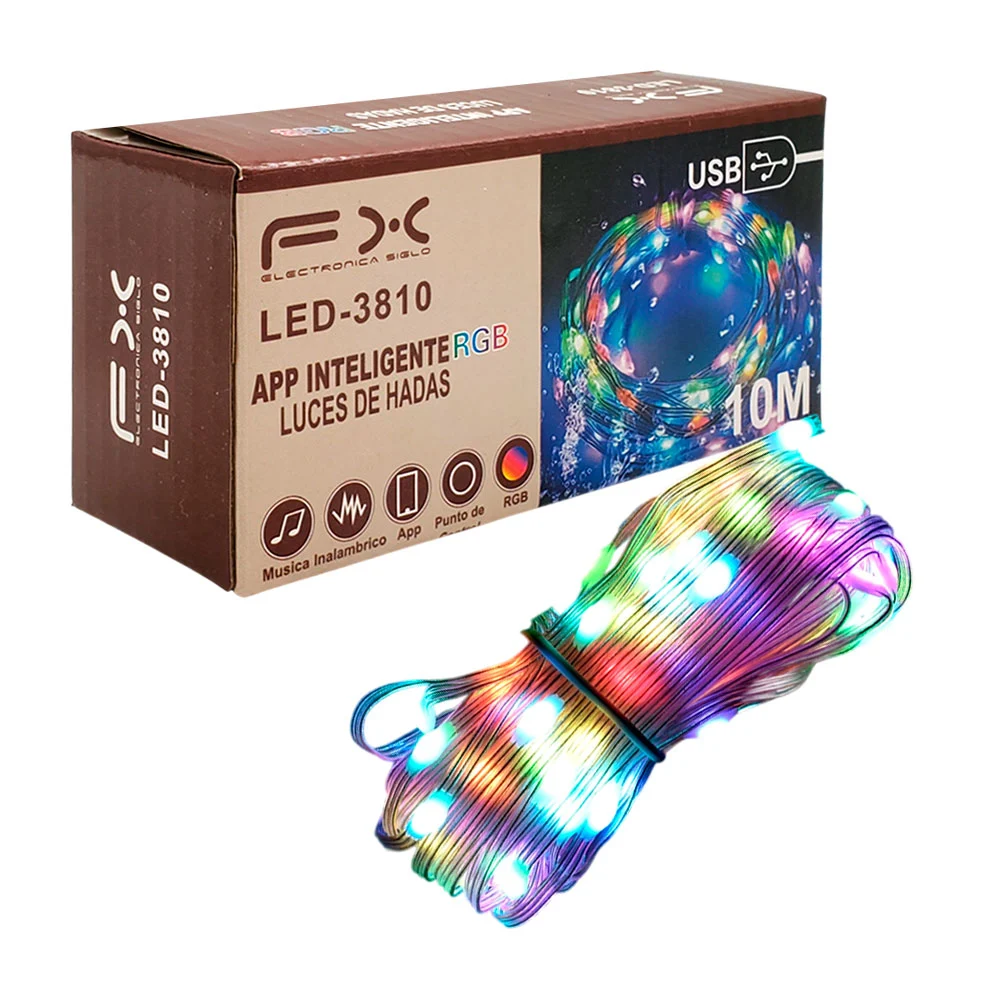 Tira de luz led multicolor, 10m, app inteligente con luces rgb, puert…