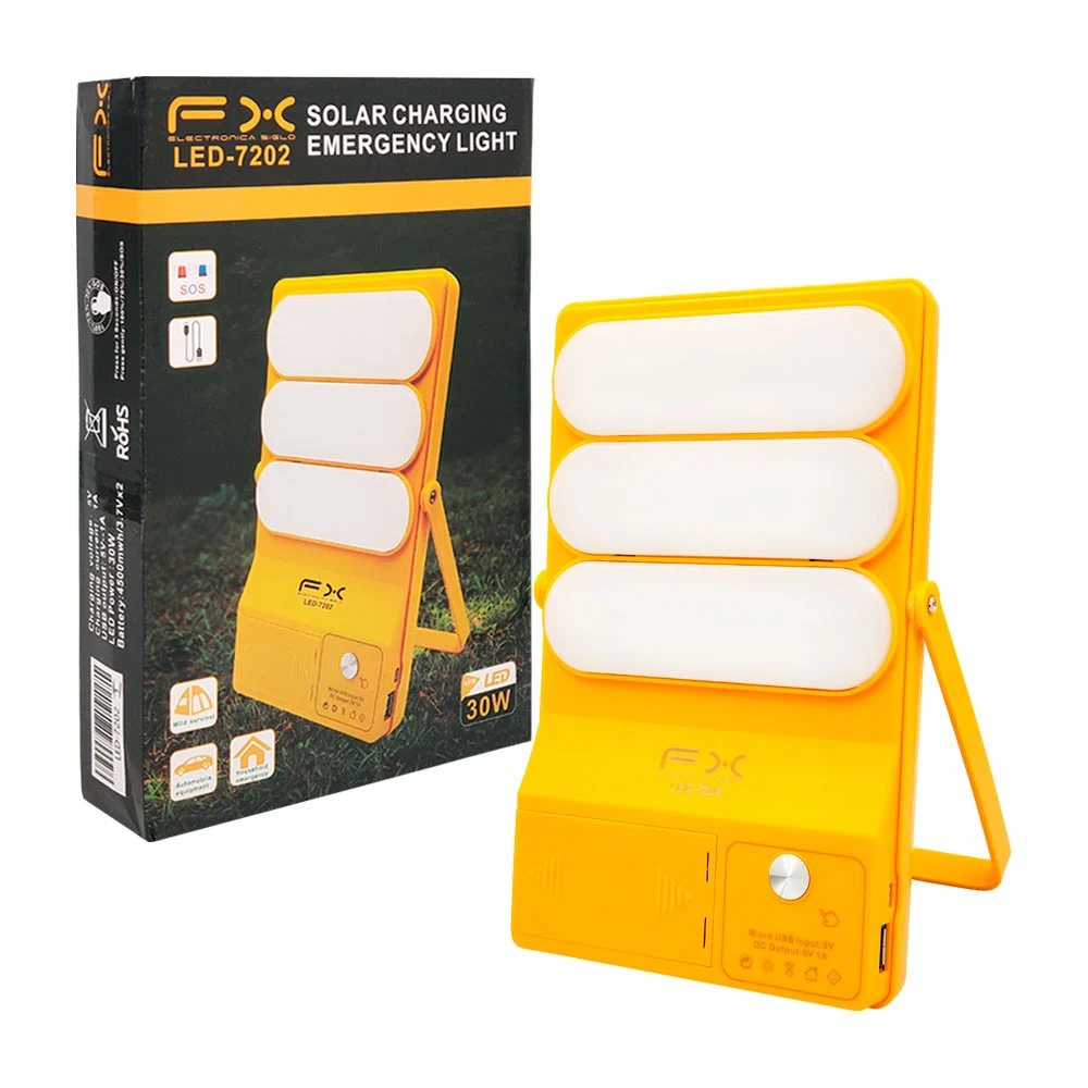 Lámpara led de emergencia, 30w, con 4 modos de luz, recargable panel …