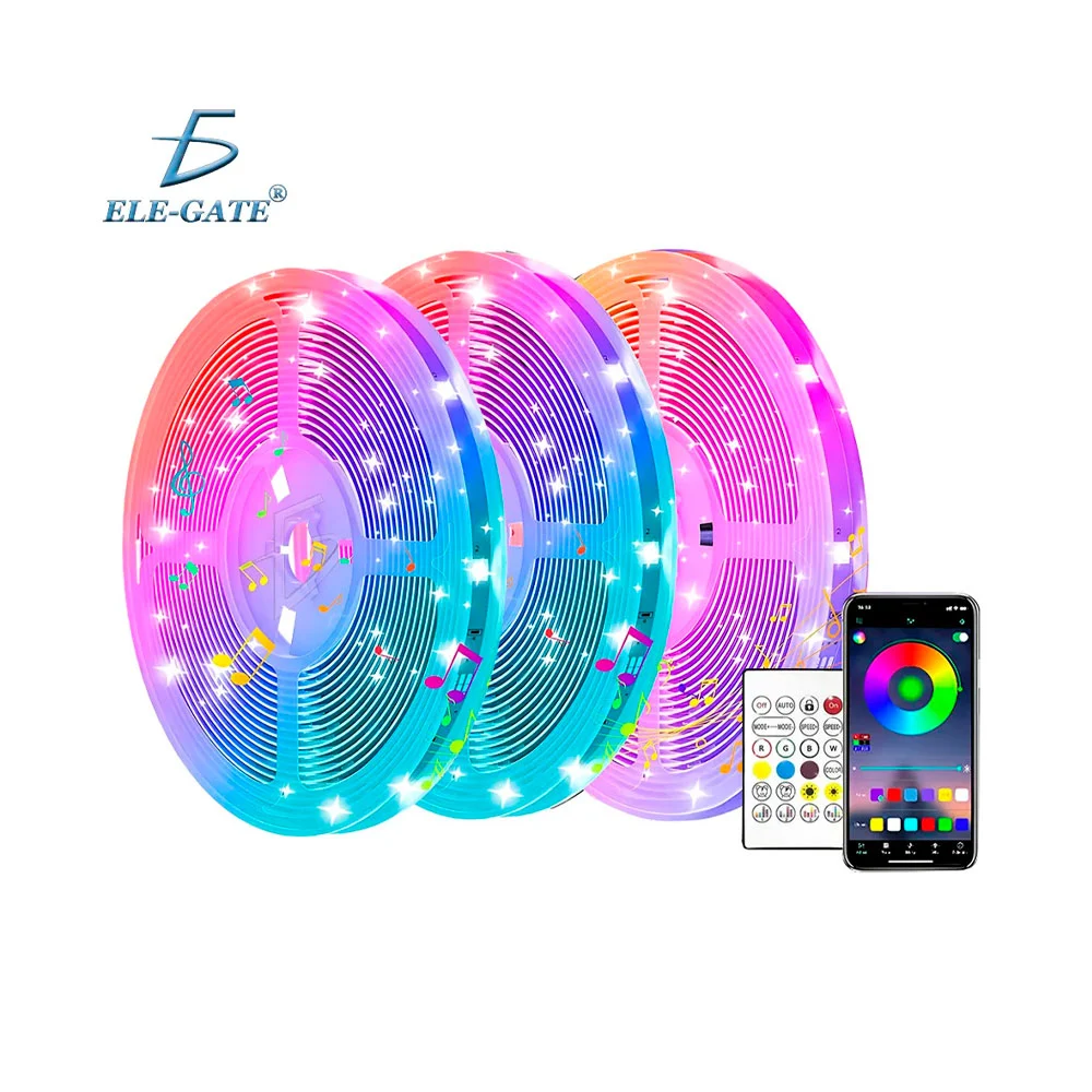 Tira led rgb, conexión bluetooth, control + aplicación, 20 metros / l…