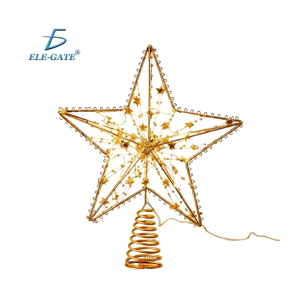Punta de árbol en forma de estrella con luces led cálidas / led.91