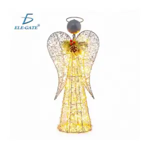 Ángel decorativo navideño con luces led en tonos cálidos / led.92