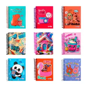 Libreta pocket sparkle de 70 hojas, espiral de plástico y estampado p…