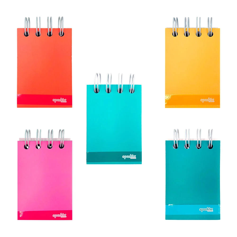 Libreta sparkle de 100 hojas, espiral doble metálico, para taquigrafí…