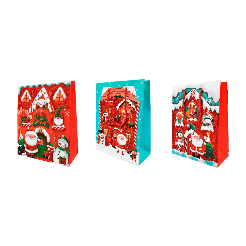 1pz bolsa navideña 18x23x8cm, con detalles de brillantina, variedad d…