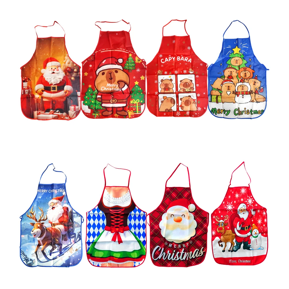 Mandil delantal de tela con estampado navideño 70x50cm, variedad de d…