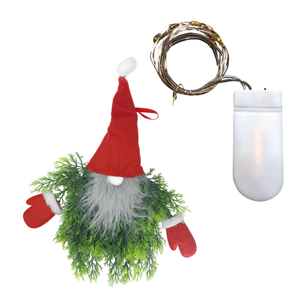 Decorativo navideño colgante en forma de gnomo + luz led, 40x43cm / l…