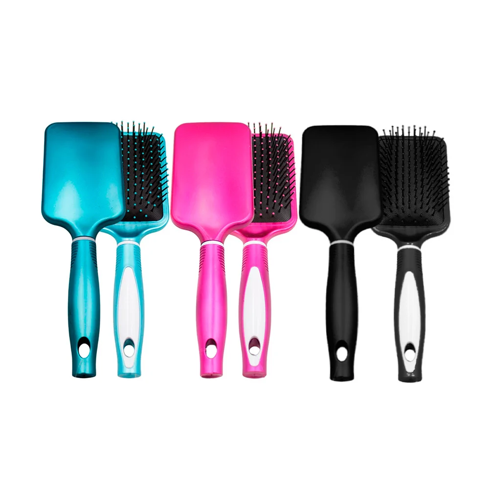 Cepillo cuadrado para cabello grande, de plástico bicolor, con cerdas…